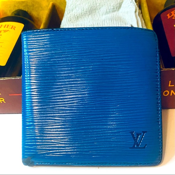 Louis Vuitton Epi Portefeuille Marco Leather Bifold Wallet blue Nice little epi - Picture 7 of 9
